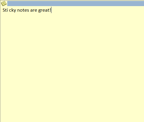 Outlook sticky note box.